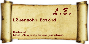 Löwensohn Botond névjegykártya