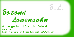 botond lowensohn business card